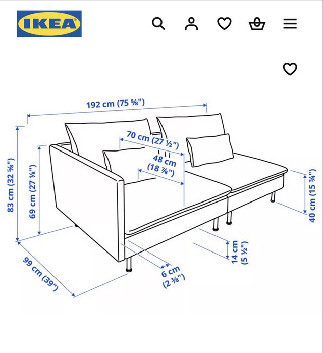 Sofá Söderhamn, do IKEA, 3 lugares, cinza