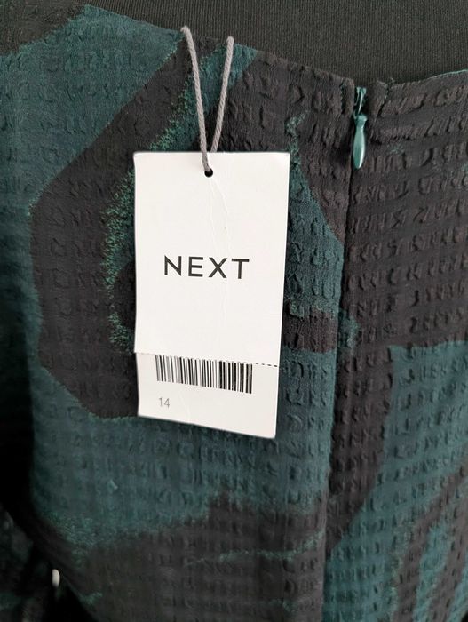 zwiewna mini sukienka we wzory z dekoltem V, XL – nowa