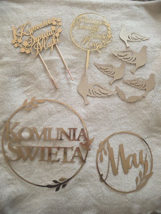Pierwsza Komunia  Mai Majki Topper plus napis na ścianke