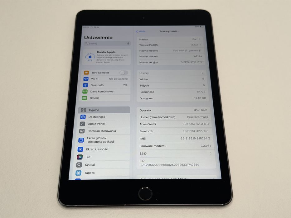 iPad mini 5 (A2124) - Cellular (LTE) - 64GB - faktura VAT 23%