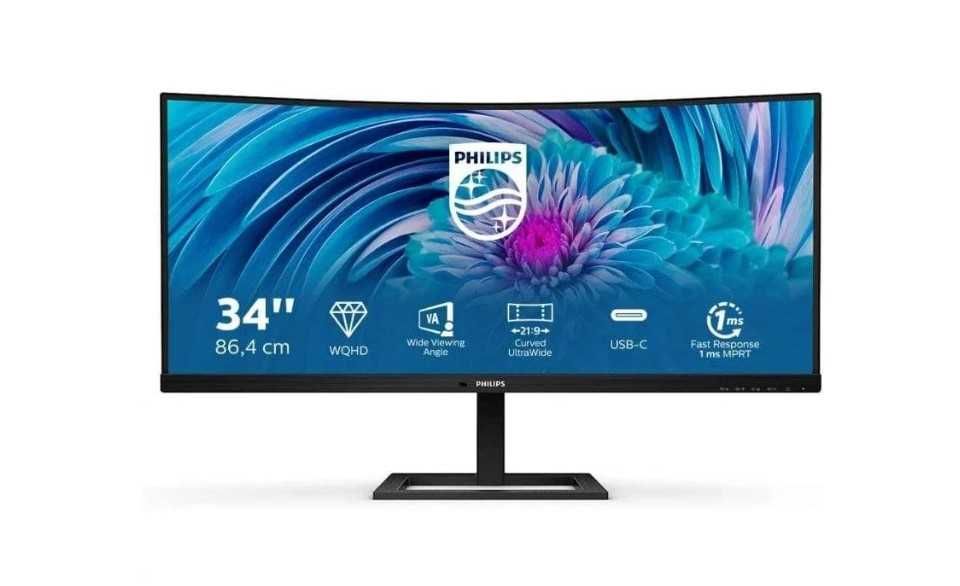 Monitor UltraWide Philips 34" Curvo FreeSync Colunas