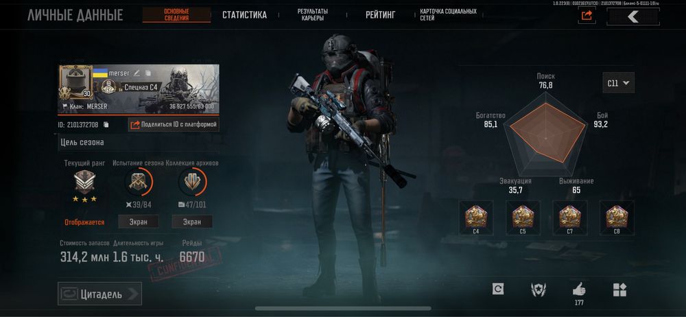 Аккаунт Arena breakout