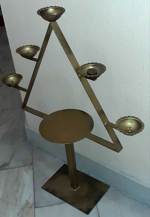 Árvore de Natal Dourada/Castiçal em Ferro