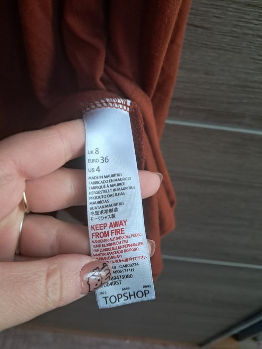 Czekoladowa sukienka Topshop S