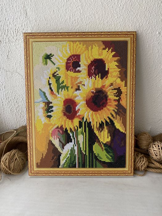 Картина алмазная вышивка подсолнухи