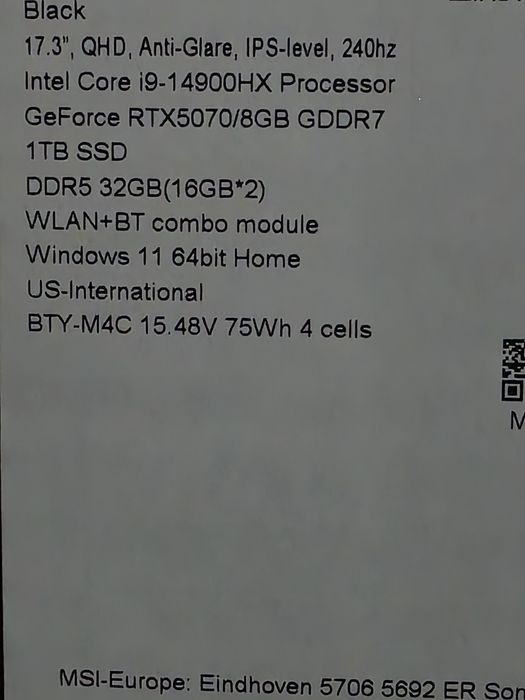 Nowy gamingowy laptop MSI Katana 17 I9 32gb Rtx 5070 cena sklepowa 9800zł