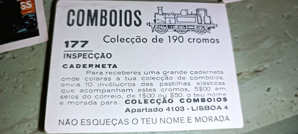 Lote de 15 antigos cromos Os Comboios