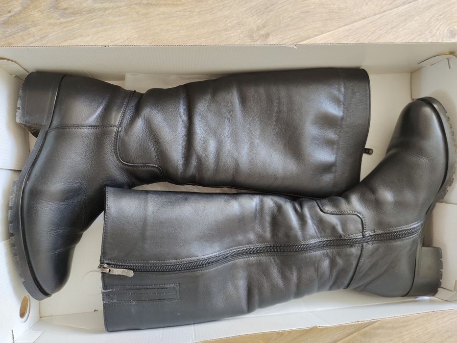 Сапоги чоботи шкіра натуральна хутро