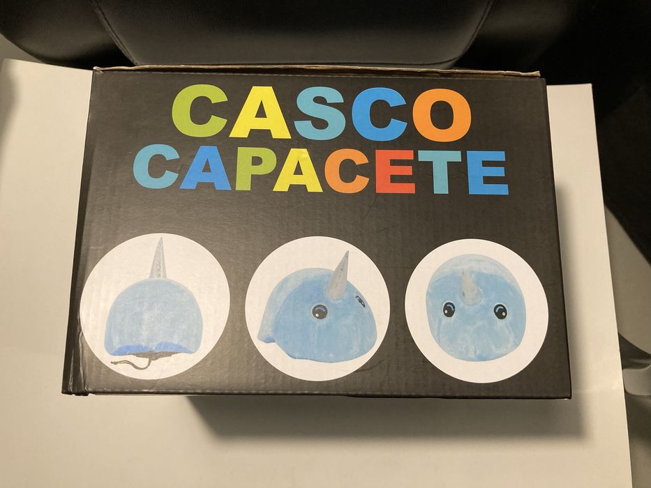 Capacete 3D unicornio azul de criança 3-8 anos novo