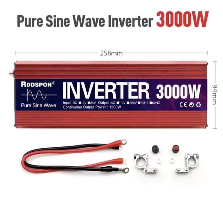 Інвертор 3000W з правильною синусоїдою12-220