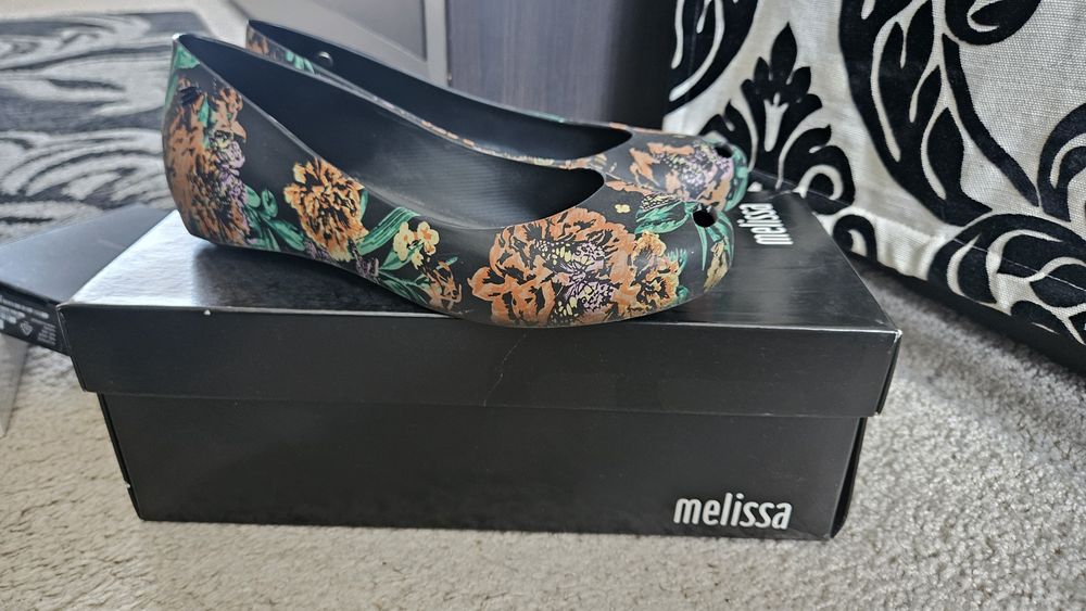 Buty baleriny melissa 38 mel czułenka czarne gumowe sandały meliski