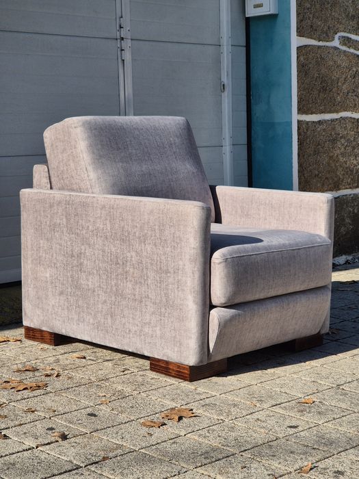 Grande Poltrona Tecido Cinza