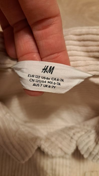 Koszula sztruksowa ecru rozmiar 122 h&m