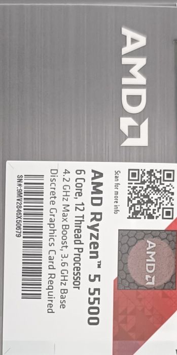 Amd ryzen 5 5500 procesor do komputera nowy