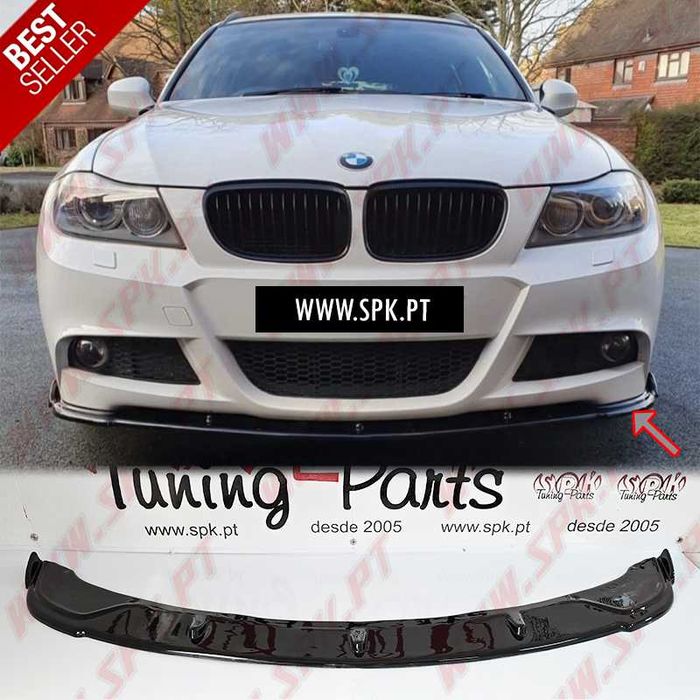Portes Grátis - Lip / Spoiler BMW E90 / E91 LCI - Preto Brilhante