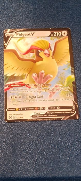 Karta Pokémon Pidgeot V – Lost Origin