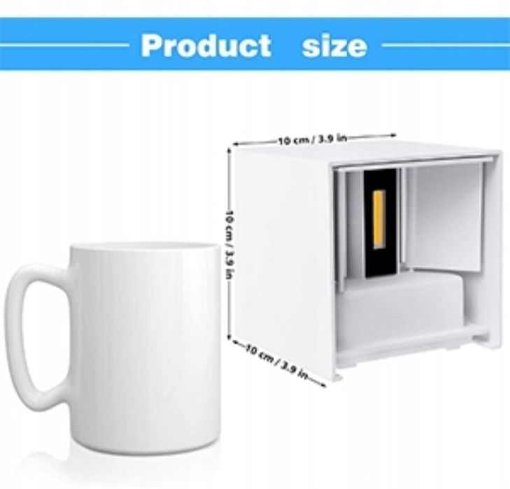 LEDMO 8 Sztuk 12W LED Lampy Ścienne Regulowany Kąt Biały 3000K IP65