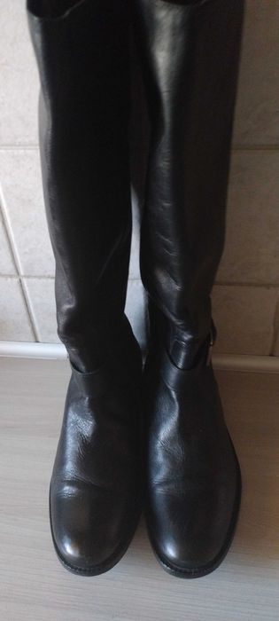 Buty damskie długie z naturalnej skóry .