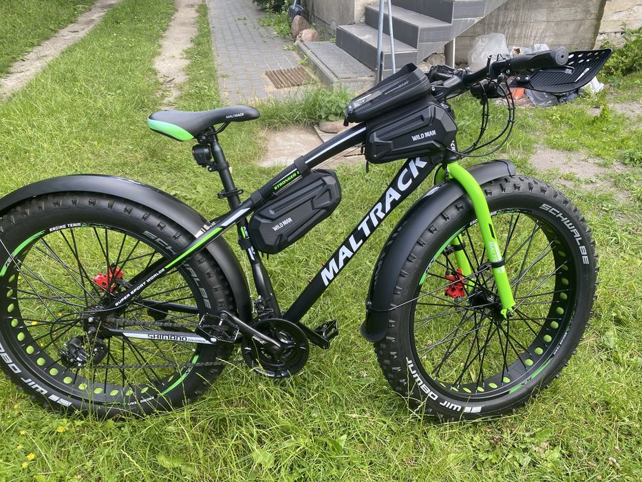 Fatbike MalTrack Maltrack FatBike rama 17 cali, koło 26", zielony