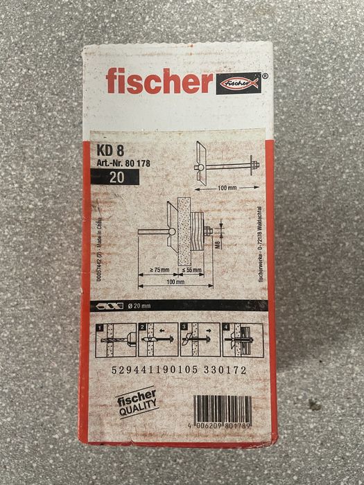FISCHER KD 8 kolki kotwy 40 kartonow