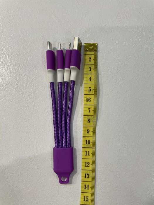 зарядка-брелок 3 в 1, зарядний шнур набір класичних зарядок