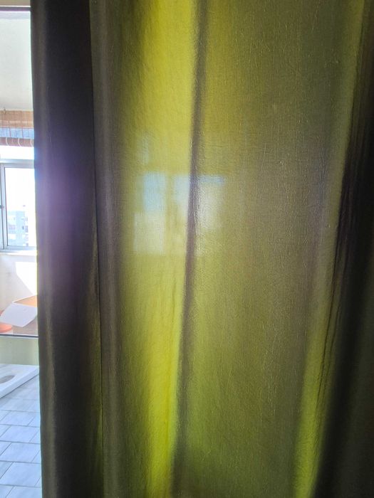 Conjunto 4 Cortinados Verdes (Cetim + Duplos com Riscas) – 2,20m x 1,45m