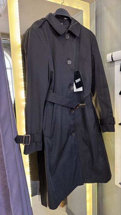 DNKY donna karan тренч пальто черное чорне оригінал нове новое
