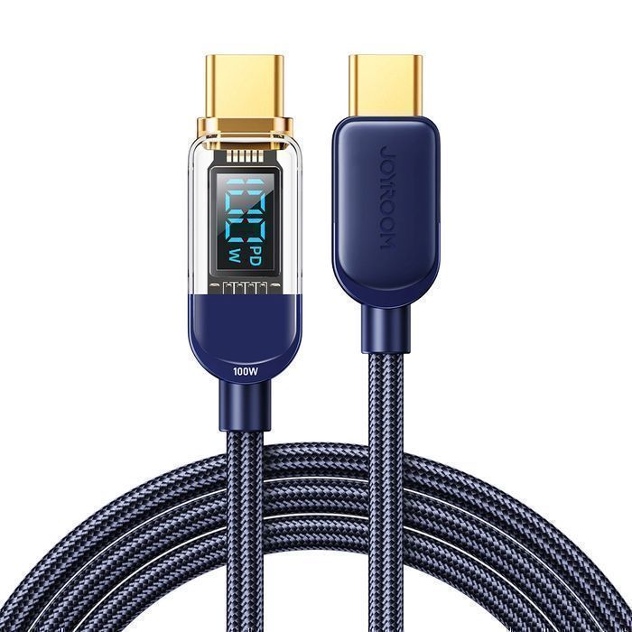 Joyroom kabel USB C - USB C 100W 1,2m niebieski