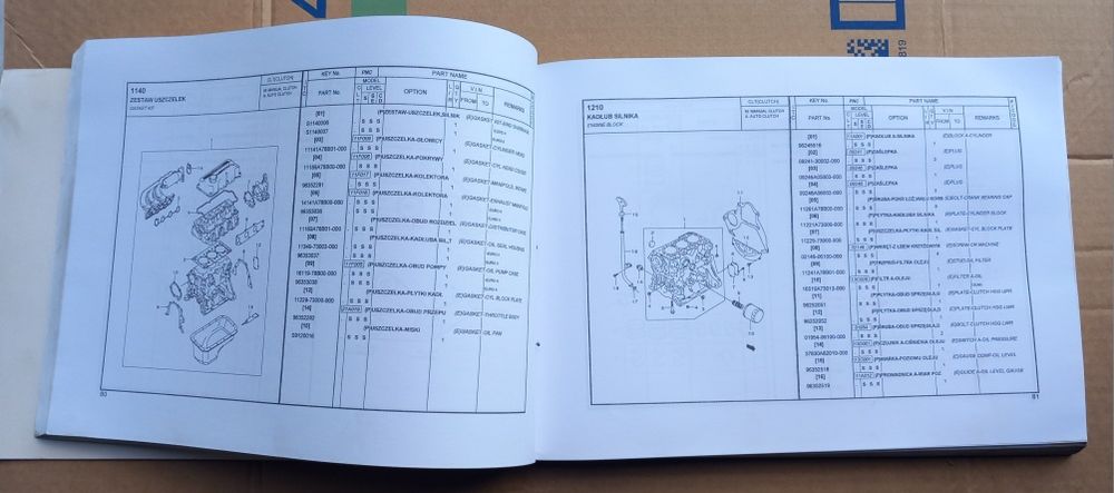 Katalog części zamiennych Daewoo Matiz