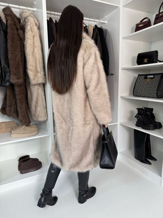Nowe sztuczne futro mocca L