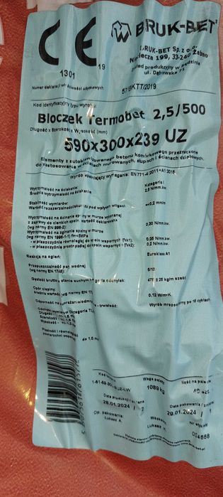 Beton komórkowy, Gazobeton Termobet 30cm P+W