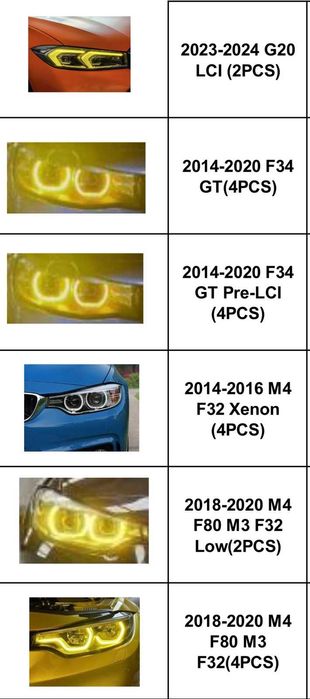 Ангельские глазки BMW Жовті ходові вогні БМВ Желтые глазки БМВ DRL BMW