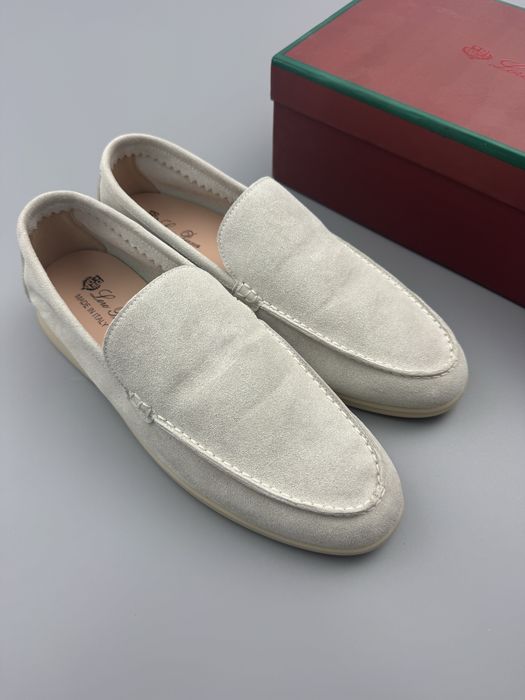 Mokasyny Loro Piana Summer Walk Zamszowe Szare Rozmiar 42