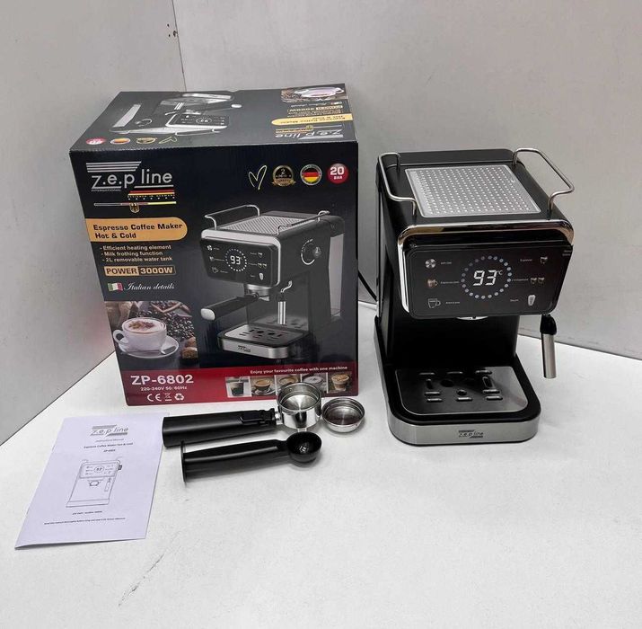 ТОП! Рожковая кофемашина Zepline ZP-6802 кавомашина кавоварка 3000 Вт!