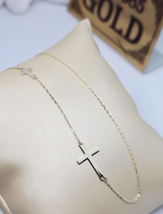 Złoty łańcuszek Celebrytka z Krzyżykiem próba 585 14k