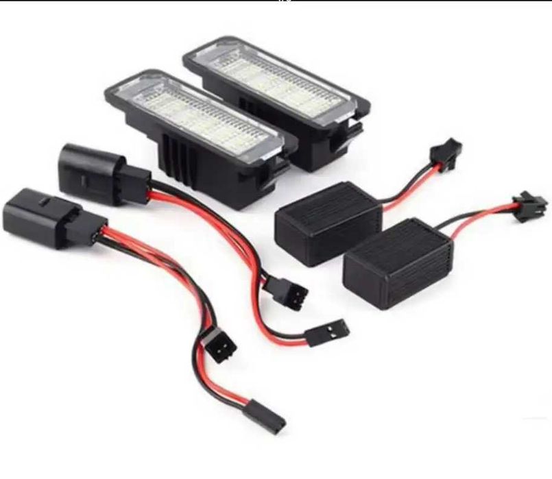 LED підсвітка номерного знака VW Golf Passat Skoda Superb Seat Leon Ibiza Altea — комплект 2 шт, білий світлодіод