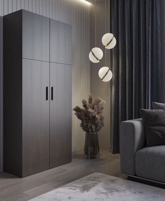 Шафа Пенал для одягу з поличками Шкаф для одежды с полками в спальню