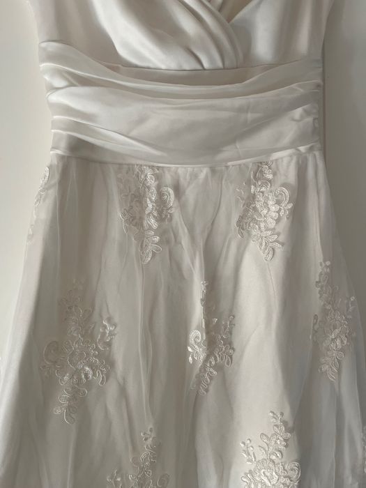 Suknia ślubna jedwab koronka rozmiar S