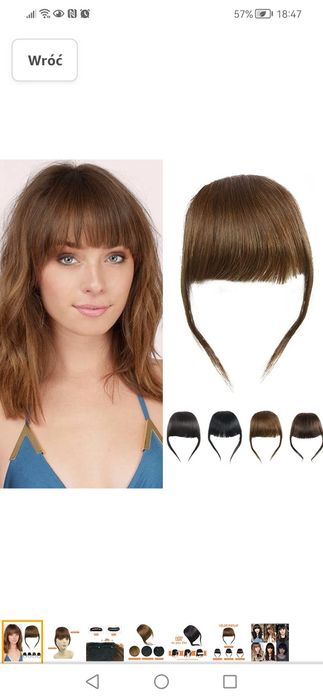 Grzywka brązowa  z naturalnych włosów sofeiyan