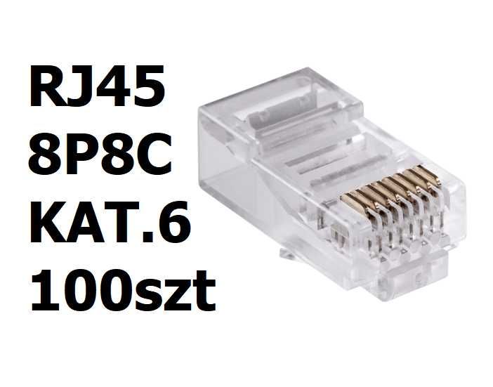 Wtyk RJ45 8P8C zaciskany Kat.6 100szt