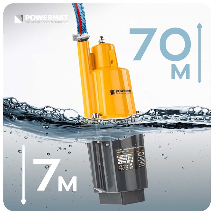 pompa membranowa zanurzeniowa górnossąca do wody PM-PDW-280T