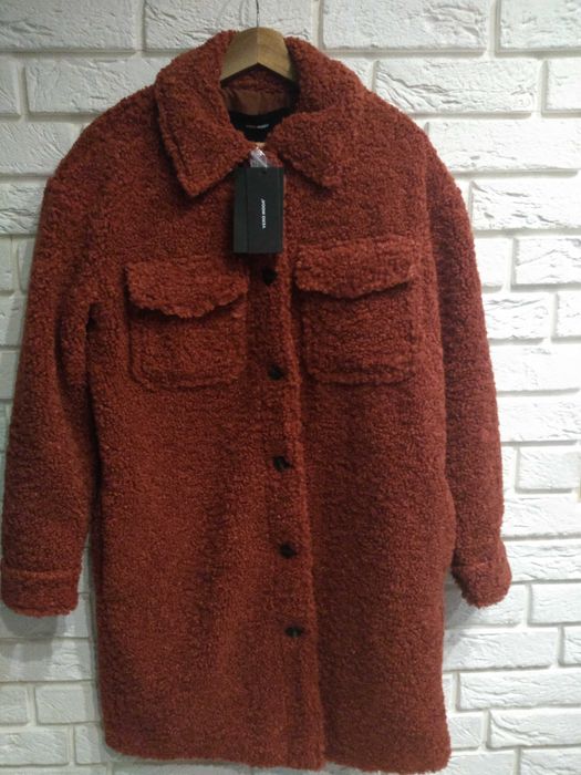 Płaszcz typu baranek sztuczne futro oversize rozmiar M