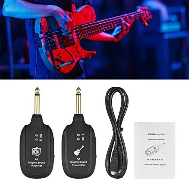 Transmissor e Receptor sem Fio para Guitarra, Baixo, Violino