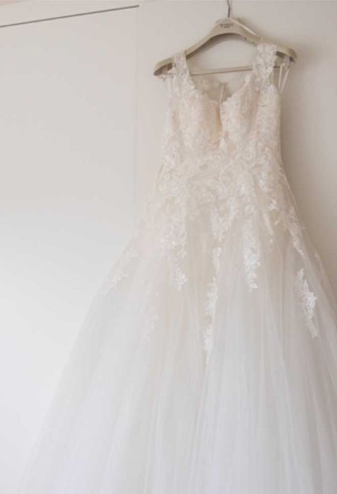 Vestido de Noiva San Patrick + Véu (OFERTA saiote, liga e saco protetor de transporte)