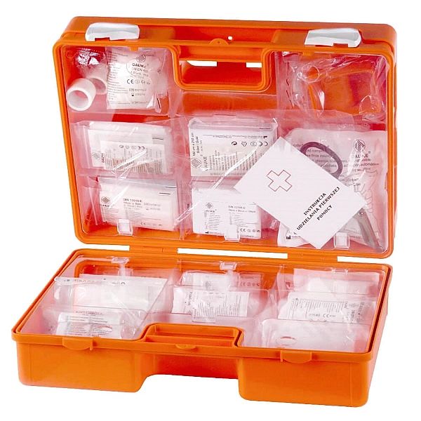 Apteczka pierwszej pomocy K-15 DIN 13157 PLUS w walizce z tworzywa ABS
