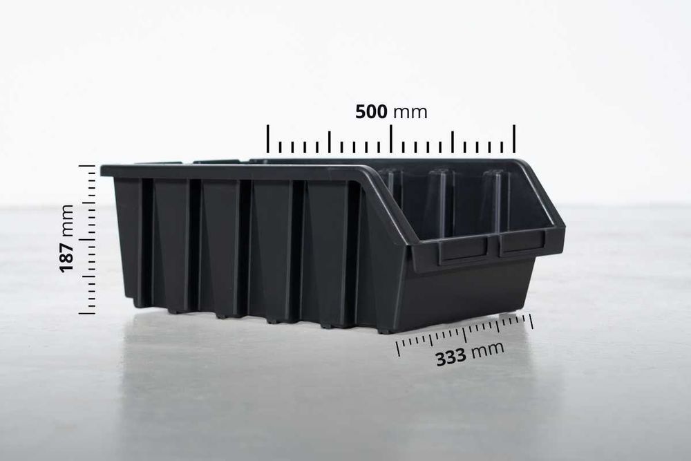Caixa de plástico de bico empilhável 33.3 x 50 x 18.7 cm - novas