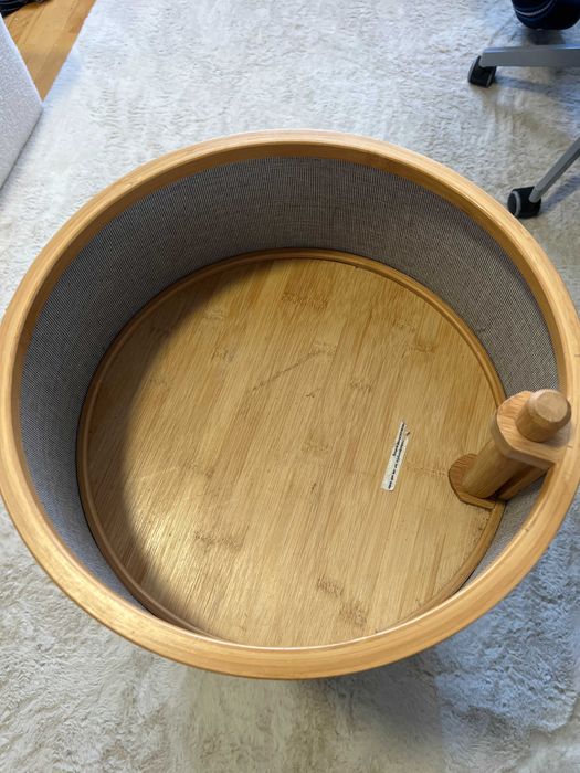 Hübsch Ease – designerski kosz na pranie / organizer bambusowy, 2-komorowy