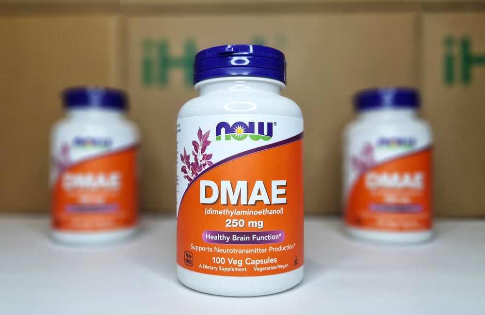 DMAE NOW Foods, ДМАЕ для мозку, диметиламіноетанол, 250 мг, 100 шт