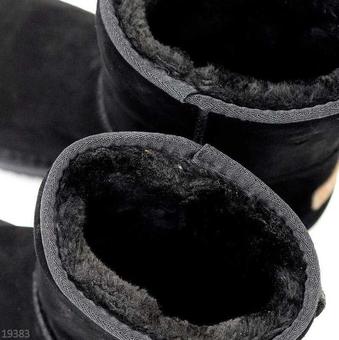 Чорні уггі ITTS натуральна замша 36р низкие угги ITTS натур замш