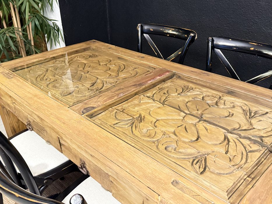 mesa refeições jantar cozinha sala secretaria ilha aparador mexicana talha rustica